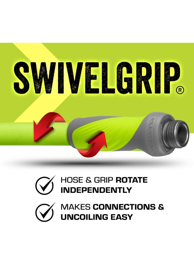 Flexzilla SwivelGrip All-Weather Lightweight Garden Hose Green and Grey 5/8 Inch x 25ft HFZG525YWS - Image 5